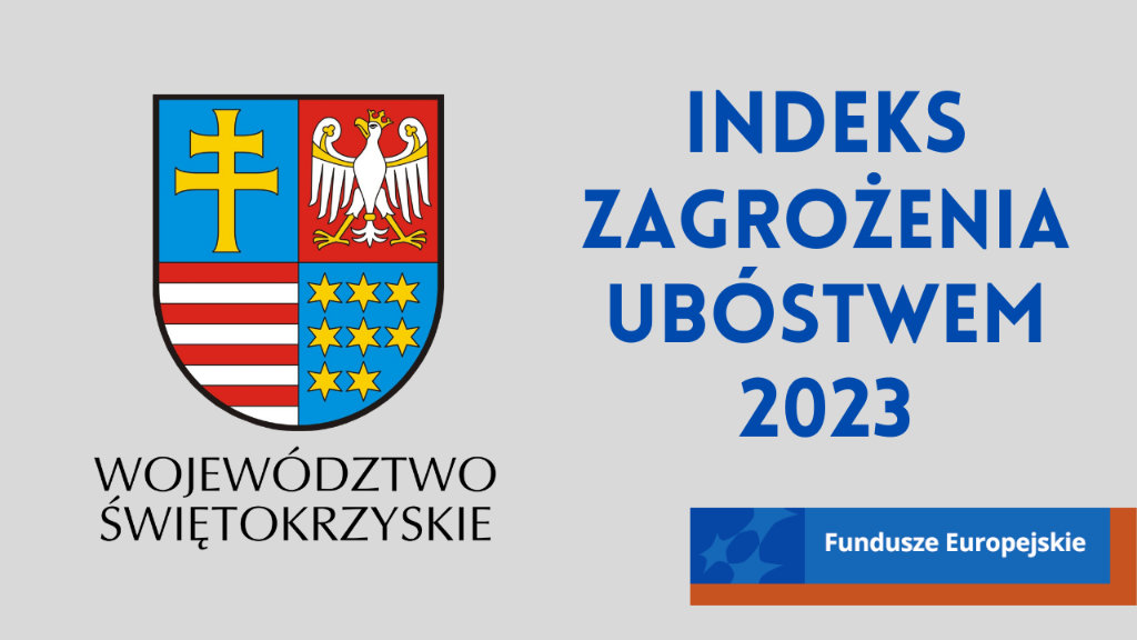 Herb województwa świętokrzyskiego oraz indeks zagrożenia ubóstwem 2023