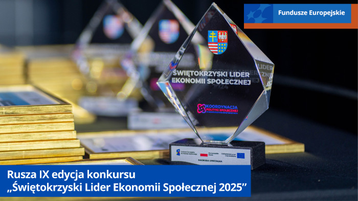 Statuetka nagrody Świętokrzyski Lider Ekonomii Społecznej