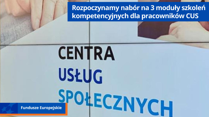 Ekran z napisaem Centra Usług Społecznych