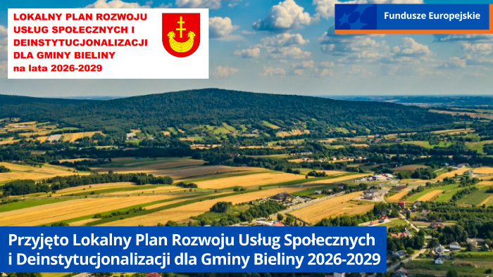 Widok na gminę Bieliny z lotu ptaka
