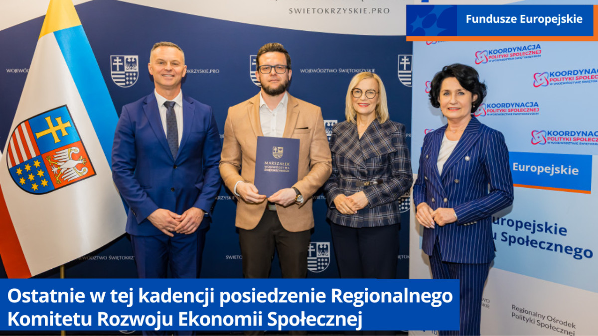 Członkowie Regionalnego Komitetu Rozwoju Ekonomii Społecznej Województwa Świętokrzyskiego na lata 2023-2026