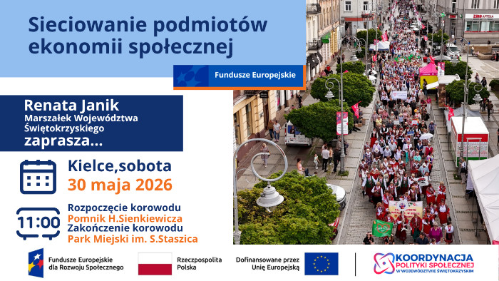 Grafika promująca Sieciowanie podmiotów ekonomii społecznej z województwa świętokrzyskiego