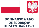 Grafika z flagą i herbem RP oraz napisem Dofinansowano ze środków budżetu państwa